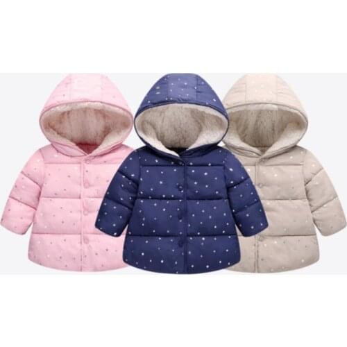 Fashion Winter Jacket For Baby Girls Childrens Thick Cotton Coat Clothing Wool With Thick Warm Cotton-padded Kids Clothes