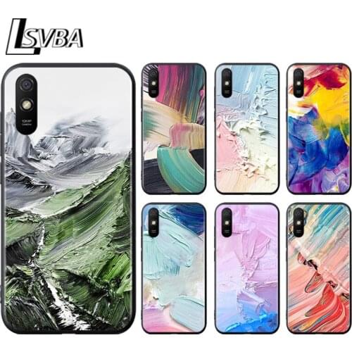 Oil Painting Paints for Xiaomi Redmi 10X Pro 9C 9A 9T 9 GO K40 K30 Ultra K20 8 7 S2 6 5 4X Pro Soft Black Phone Case