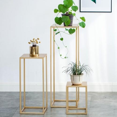 Nordic Gold Metal Plant Stand Indoor White Flower Metal Stand Outdoor Metal Shelf Home Balcony Decorations Metal Garden Decors