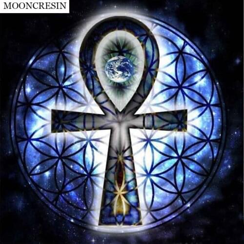 MOONCRESIN 5D Diy Diamond Painting Cross Stitch Religion Mandala Home Decoration Gift Full Rhinestones Mosaic Diamond Embroidery