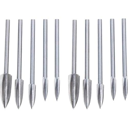 10 Pcs Engraving Drill Bit Set - with 3-8mm Drill Bit Milling Cutter Carving Root Tools for DIY Woodworking Carving