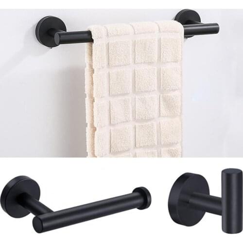 1 Set Portable Towel Rack Widely Use Stainless Steel Easy Installation Wall-mounted Tissue Holder Hanger for Daily Life