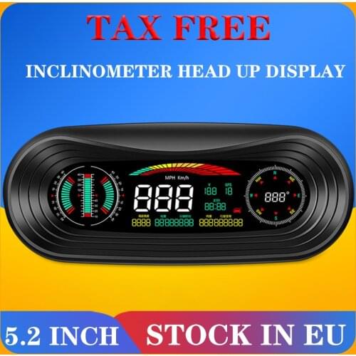 Newest 5.2"Head Up DisplayP18 OBD2 HUD Mirror Updated C100 Optional Speed Fuel Consumption Car Speedometer Windshield Projection