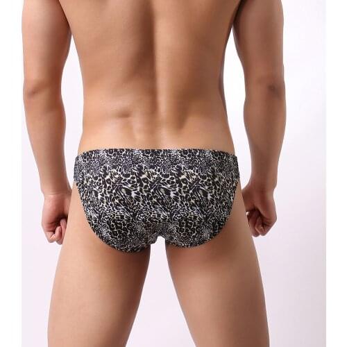 New Arrival Mens Sexy Underwear Low-rise Leopard Print Briefs man panties