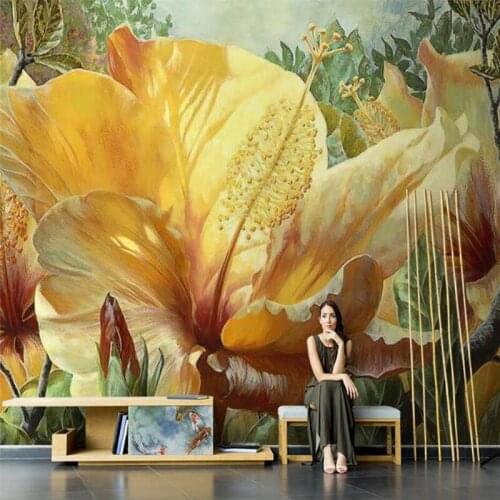 Beibehang papel de parede 3d Nordic abstract retro floral wallpapers for living room TV background wallpaper for wall covering