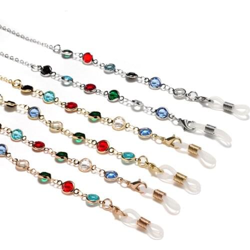Colorful Crystal beads Glasses Chain sunglasses Spectacles Eyewear Chain Holder Cord Lanyard Necklace Neck Strap Rope