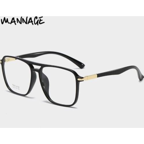 TR Transparent Glasses Frames Men Women Fake Glasses Vintage Big Frame Optical Myopia Eyeglasses Fashion Double Beam Eyewear