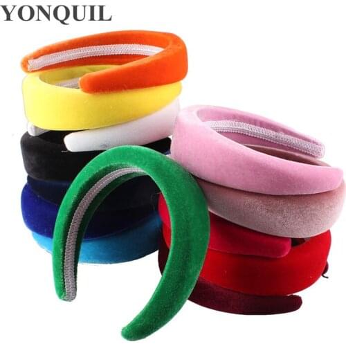 4CM Width Thick Velvet Headbands Fashion Round Vintage Hair Accessories Hair Band Headwear Plastic Hairbands Women Wedding Gif