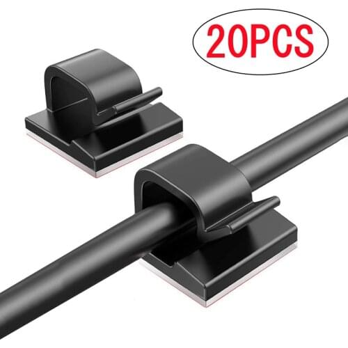 10/20PCS Self-adhesive Desktop Cable Organizer Square Non-marking Wire Fixing Device Cable Clamp Clip For Office Home Management