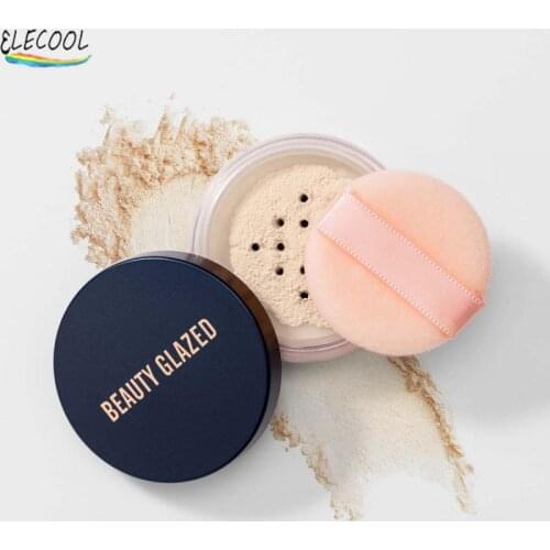 ELECOOL 2 Colors Makeup Loose Powder Transparent Finishing Foundation Powder Cosmetics Puff For Face Concealer Contour Setting
