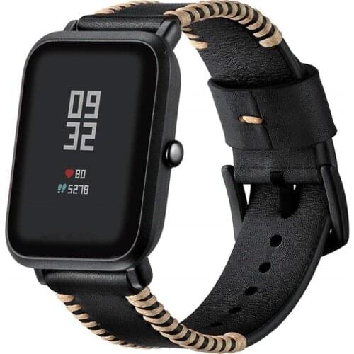 20MM Genuine Leather Quick fit Watch Band for Xiaomi Huami Amazfit Bip Smart Watch Small Large Wrist Strap Bracelet 9.26