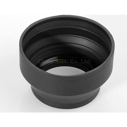 10pcs 3in1 Rubber Camera lens hood wide angle / standard / telephoto hood cover 49mm 52mm 55mm 58mm 62mm 67mm 72mm 77mm diameter