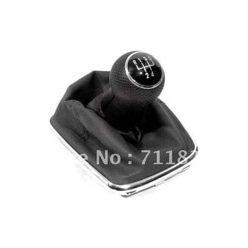 Interior Gear Shifter Knob and Boot With Chrome Surround Base 5 Speed Pattern For VW Golf / Jetta MK4
