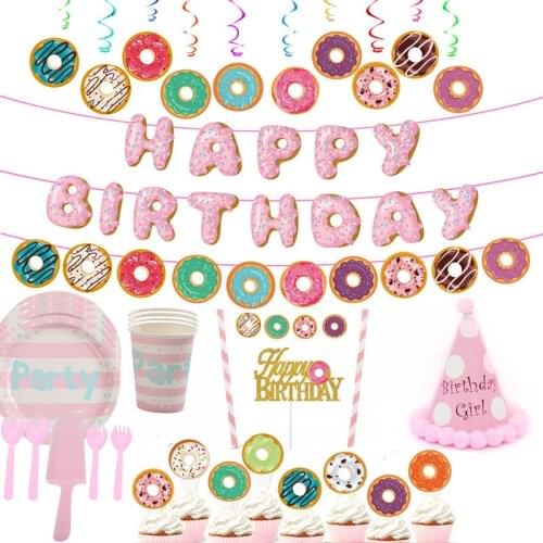 Donut Ice Cream Aluminum Foil Five-Pointed Star Balloon Baby Shower Birthday Happy Party Candy Decoration Sweet Number Happy