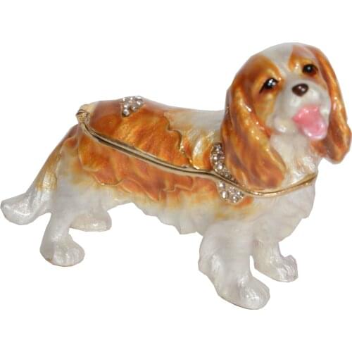 King Charles Spaniel Dog Trinket Box Enameled Dog Jewelry Box Dog Keepsake Box Pet Gifts