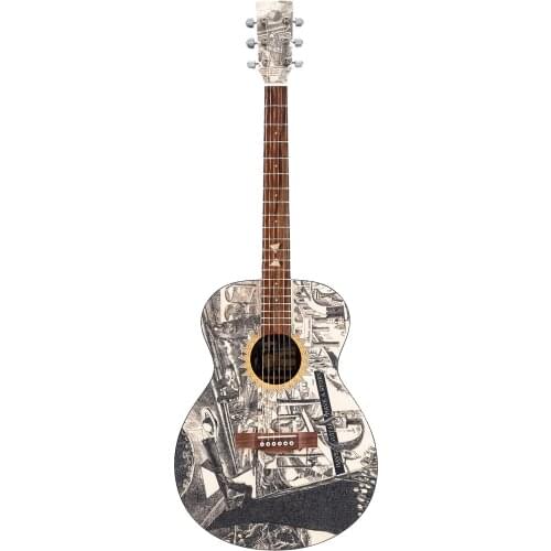GENERAL SOUND Veneer Acoustic Guitar 41-inch Full Size Folk Guitar Spruce Wood Top Closed Turning Peg &Gig Bag/ Picks/ Truss Rod