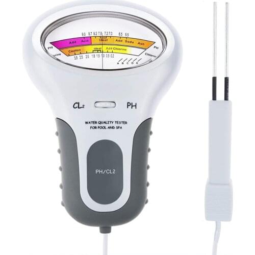 PH CL2 Level Tester 2In1 PH Chlorine Meter Water Quality Pool Analytical Instruments for Aquarium Swimming Pool PH Meter 40%off
