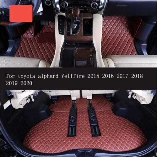 Fiber leather car interior floor mat for toyota alphard Vellfire 2015 - 2020 rug carpet car styling interior floor accessories
