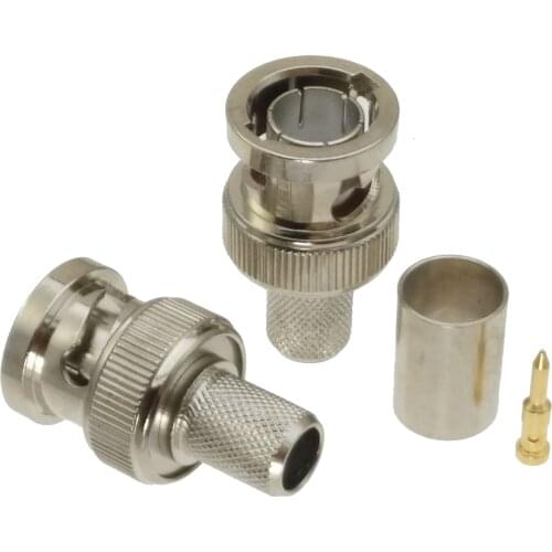 1pcs Connector BNC male plug crimp RG5 RG6 LMR300 RG304 cable 75ohm RF Coaxial adapter Straight