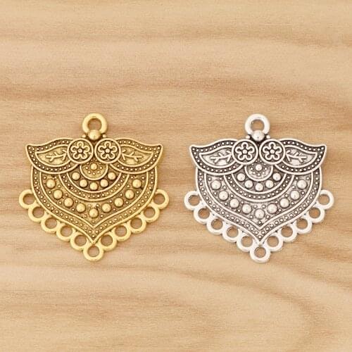20 Pieces Tibetan Silver/Gold Boho Chandelier Connectors Charms Pendants for DIY Earring Necklace Jewellery Making 29x28mm