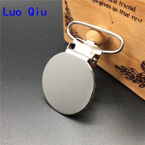 30pcs/50pcs/100pcs 25mm silver Metal Round cover circular Pacifier Suspender mitten Clips Holders For Project Craft Sewing Tool