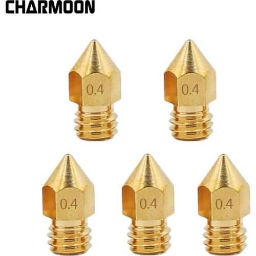 5pcs MK8 Nozzle 0.4mm 0.3mm 0.2mm 0.5mm Copper 3D Printers Parts Extruder Threaded 1.75mm 3.0mm Filament Head Brass Nozzles Part