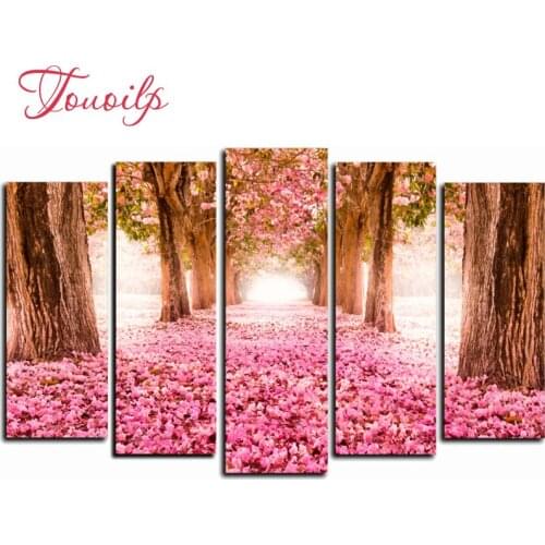 5pcs,Full square&round DIY forest flower 5d Diamond Painting Cross Stitch Diamond Embroidery Patterns rhinestones Diamond Mosaic