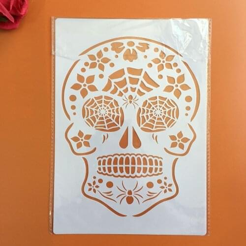 A4 DIY Stencils Wall Painting Scrapbook Coloring Embossing Album Decorative Paper Card Template,wall cake kull stencils