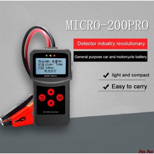 Automotive Diagnostic Tool Micro200 Pro 12V Car Battery Tester 40 to 2000CCA 12 Volt Battery Tool Quick Diagnosis Car