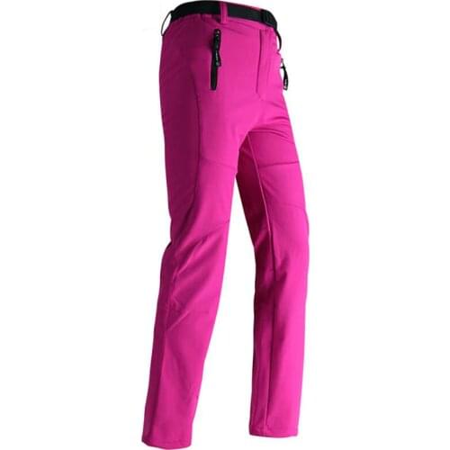 Outdoor Pants Women Thick Fleece Softshell Long Trousers Men Mountaineering Trekking Waterproof Fishing Climbing Hiking Pants