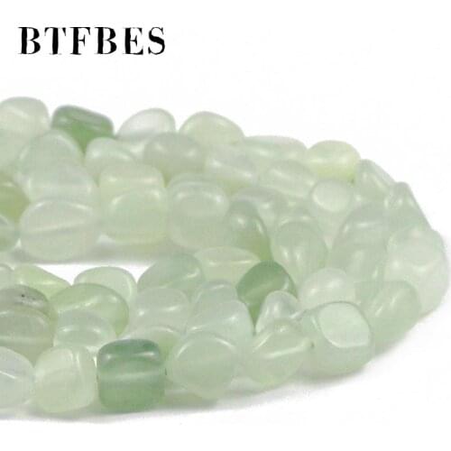 BTFBES New green Irregular Gravel Natural Stone 4mm~8mm spacers beads for Ladies Bracelet Accessories Jewelry making DIY
