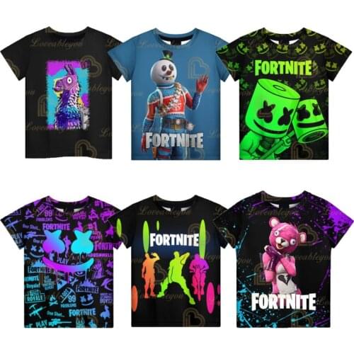 Cartoon Fortnite Children T Shirt 3D Printed Boys Girls Streetwear Kids Clothes Funny Tshirt O-Neck Summer Tops Birthday Gifts