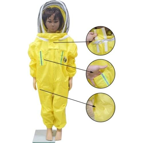 Kids Beekeeping Suit with Fencing Veil Professional Anti Bee Protective Suit for Children Beekeeping Gear