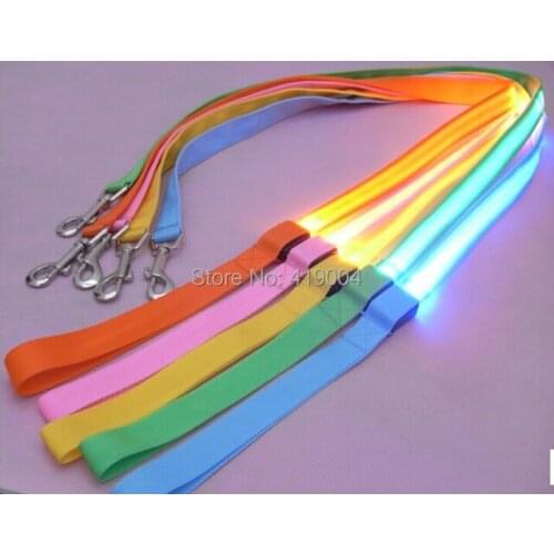 DHL Fedex Free Shipping Pet LED Flashing Light Rope Belt Leash Dog & Cat Harness Safety Leads Strap,100pcs/lot