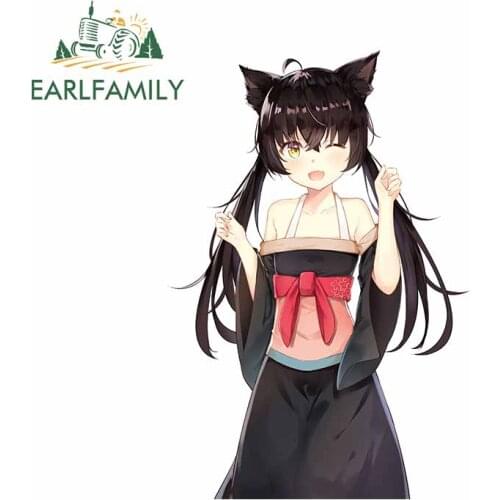 EARLFAMILY 13cm x 8.9cm For Cartoon Girl Car Decal Funny Car Stickers Vinyl Material Scratch-Proof Air Conditioner Decoration