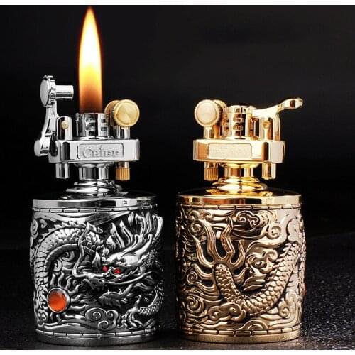 Kerosene Lighter Three-Dimensional Relief Crafts Office Living Room Decoration High-Quality Classic Mens Gift Box
