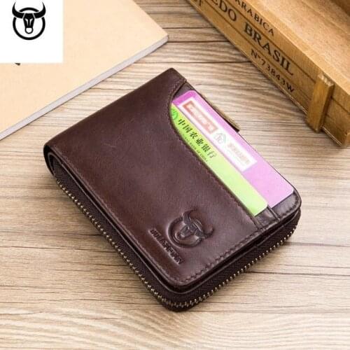 Xiaomi Luxury Men Genuine Leather Short Zipper Purse Top Quality Cowhide Wallet Driver License Bag Card Holder Coin Purse Gifts