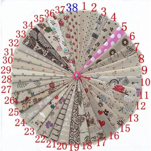Linen Cotton Fabric Patchwork For Sewing Scrapbooking Fat Quarters Tissu Floral Quilt Pattern Needlework Scraps 30*20cm