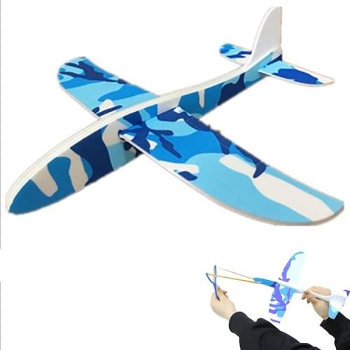 DIY Foam Glider Slingshot Airplane Model Toys for Children Boys Outdoor Interactive Game Assembled Rubber Band Aircraft Game