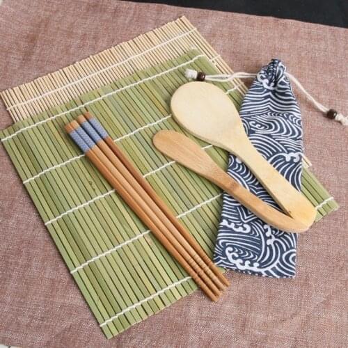 Sushi Tool Set Sushi Mat Chopsticks Rice Spoon Bamboo Knife Japanese Kitchen Kitchen Tools