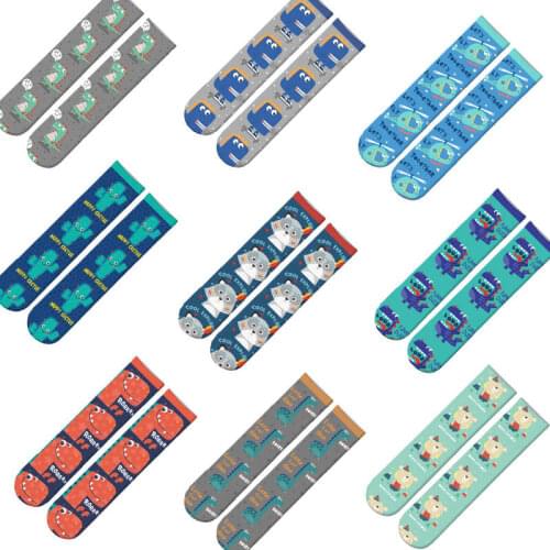 2020 New Kawaii 3D Animal Cartoon Long Socks Korean Cute Sweet Color Dinosaur Bear Whale Fish Wolf Cactus Panda Socks for Women