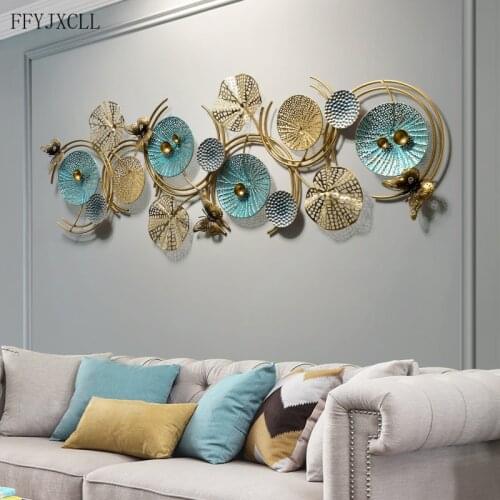 New Chinese Style Living Room Sofa Background Wall Decoration Creative Metal Iron HOME Decor Wall Light Luxury Wall Decor