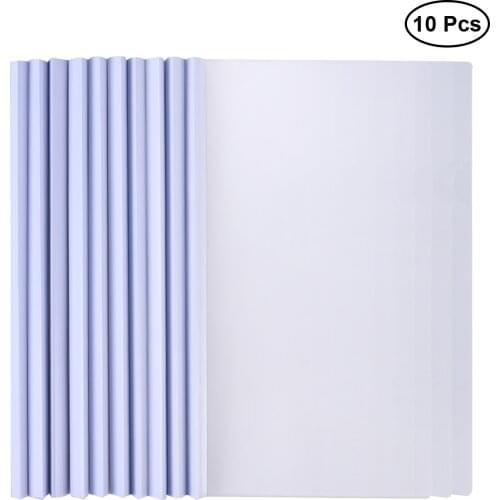 10pcs Transparent File Folder Sliding Bar Report Covers for Home Office A4 Report Display Cover Organizer Binder (White)