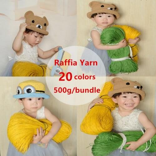 500g/Bundle Raffia Hat Thread Crochet Yarn For DIY Knitting Summer Beach Hat Handbags Cushions Baskets Material Hand Knitting