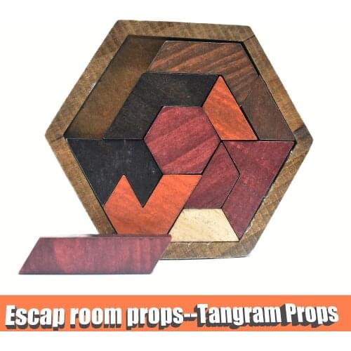 Escape room props Tangram Props(11pcs wooden) Escape Room The Game to Controller 60KG EM Lock