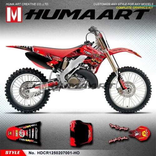 HUMAART MX Stickers Self Adhesive Decals Off-road Graphics Vinyl Wraps for CR125 CR250 2002 2003 2004 2005 2006 2007