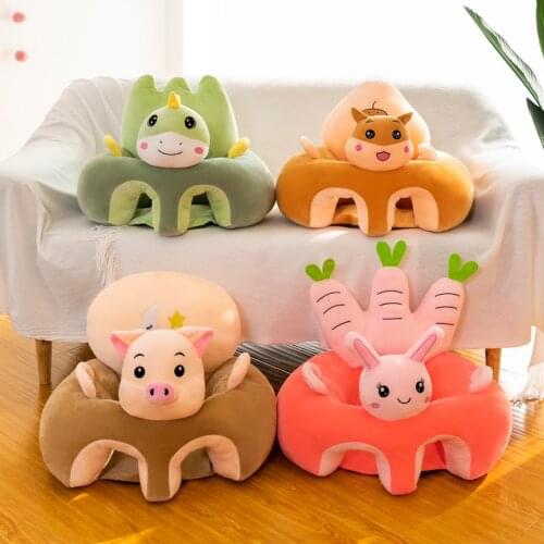 Cute Cartoon Baby Sofa Cover Learning to Sit Seat Feeding Chair Case Kids Baby Sofa Skin Infant Baby Seat Sofa Without Cotton