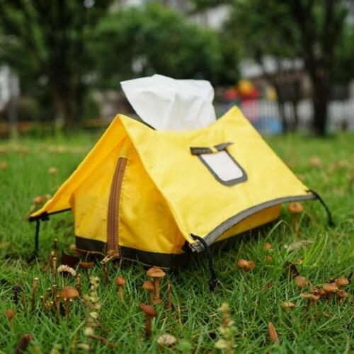 Tissue Case Creative Tent-shaped Foldable Napkin Holder Portable Tissue Box for Camping Hiking Outdoor Picnic Tent