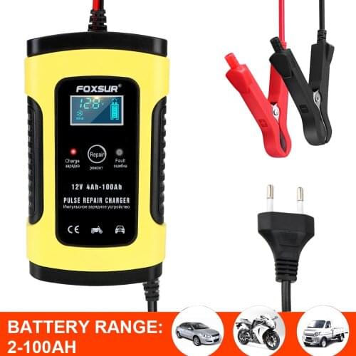 Car Lead Intelligent Battery Charger 12V 6A Digital LCD Display Automatic Lead Acid Battery-Chargers Pulse Repair For Auto Moto