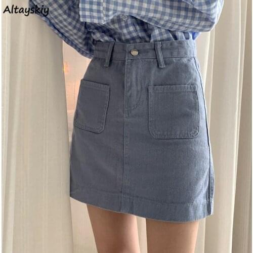 3 Colors Skirts Women Pockets 5XL Plus Size Korean Style Chic Simple Cute Slim All-match Preppy Ulzzang Teenager Leisure Summer